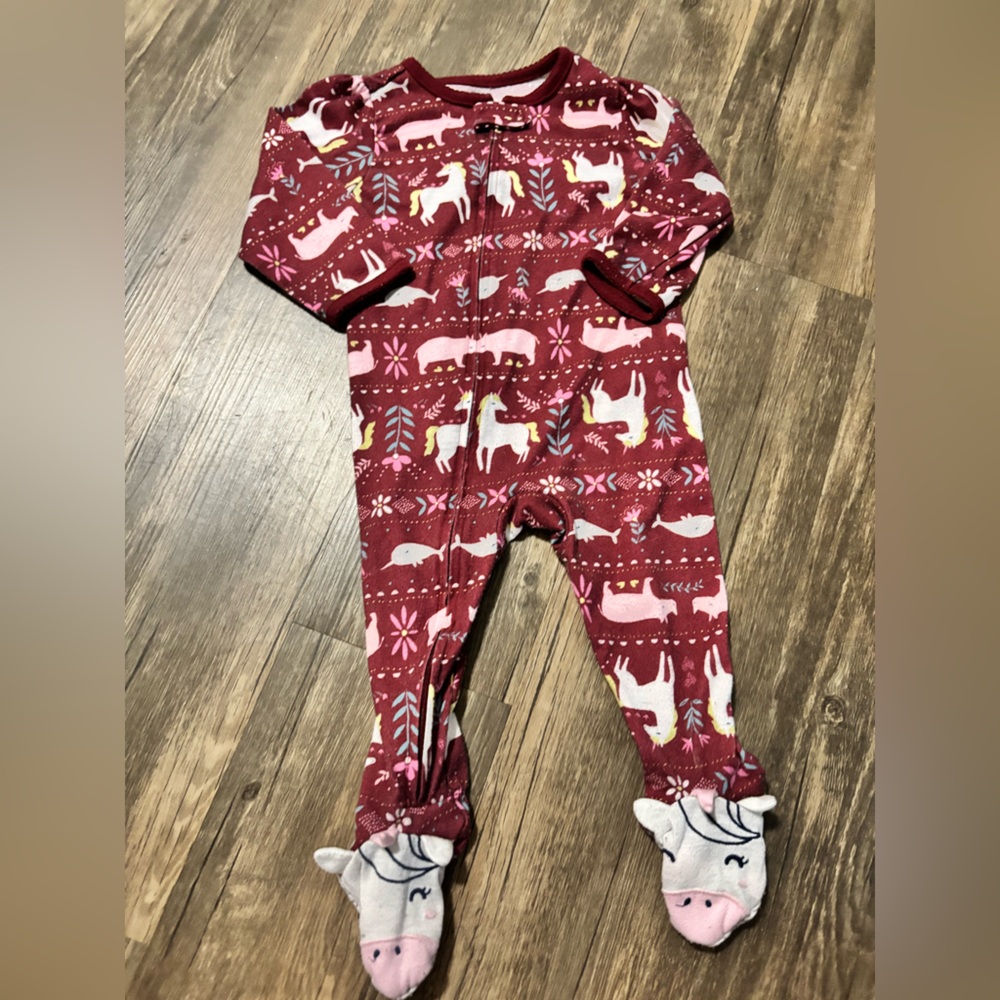 Carter's Red and White Footed One Piece